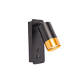 Vægspot Sort/Messing M. USB