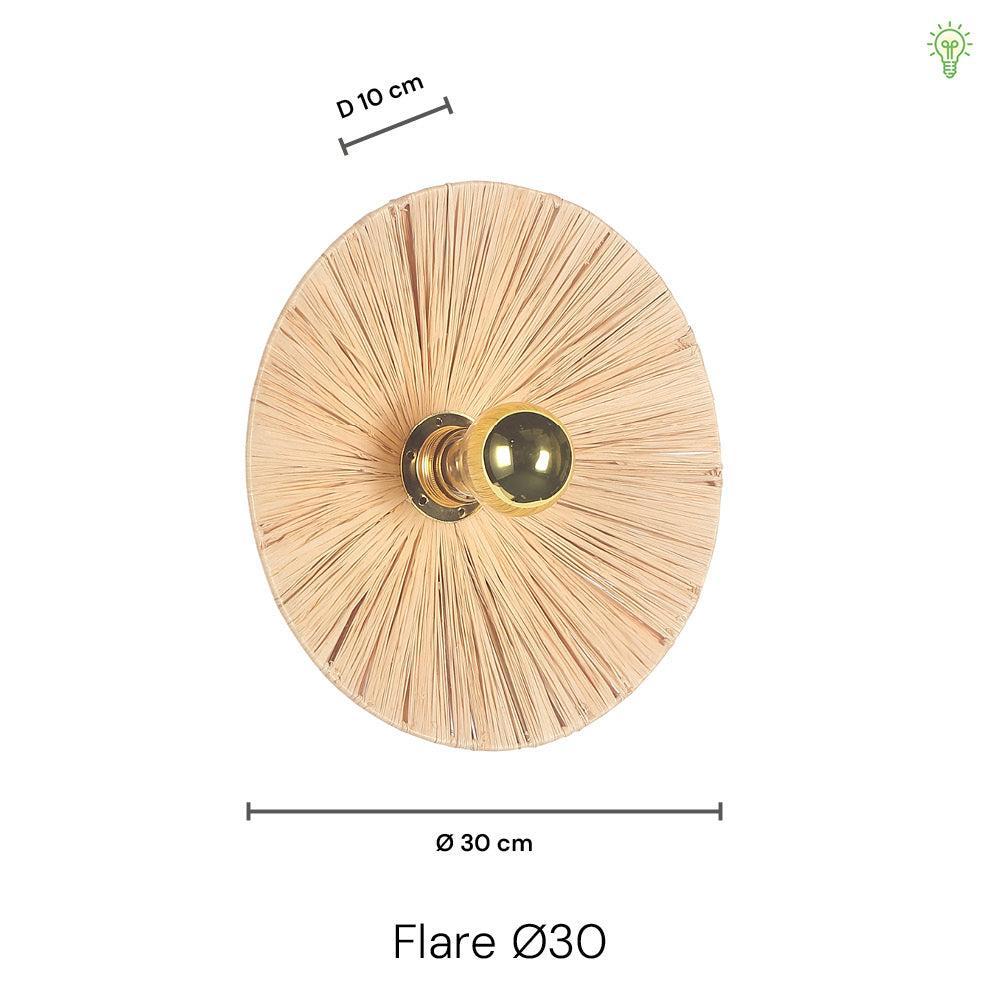Flare Raffia Væglampe Ø30