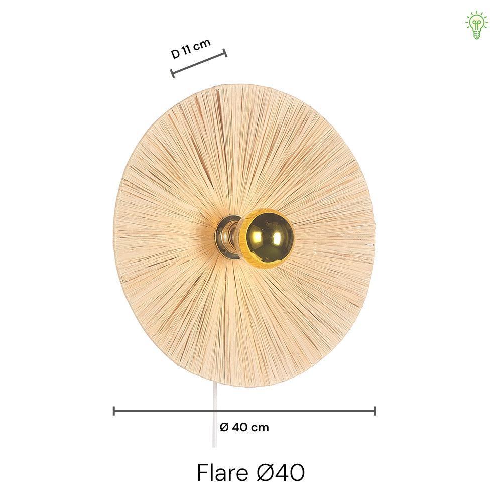 Flare Raffia Væglampe Ø40