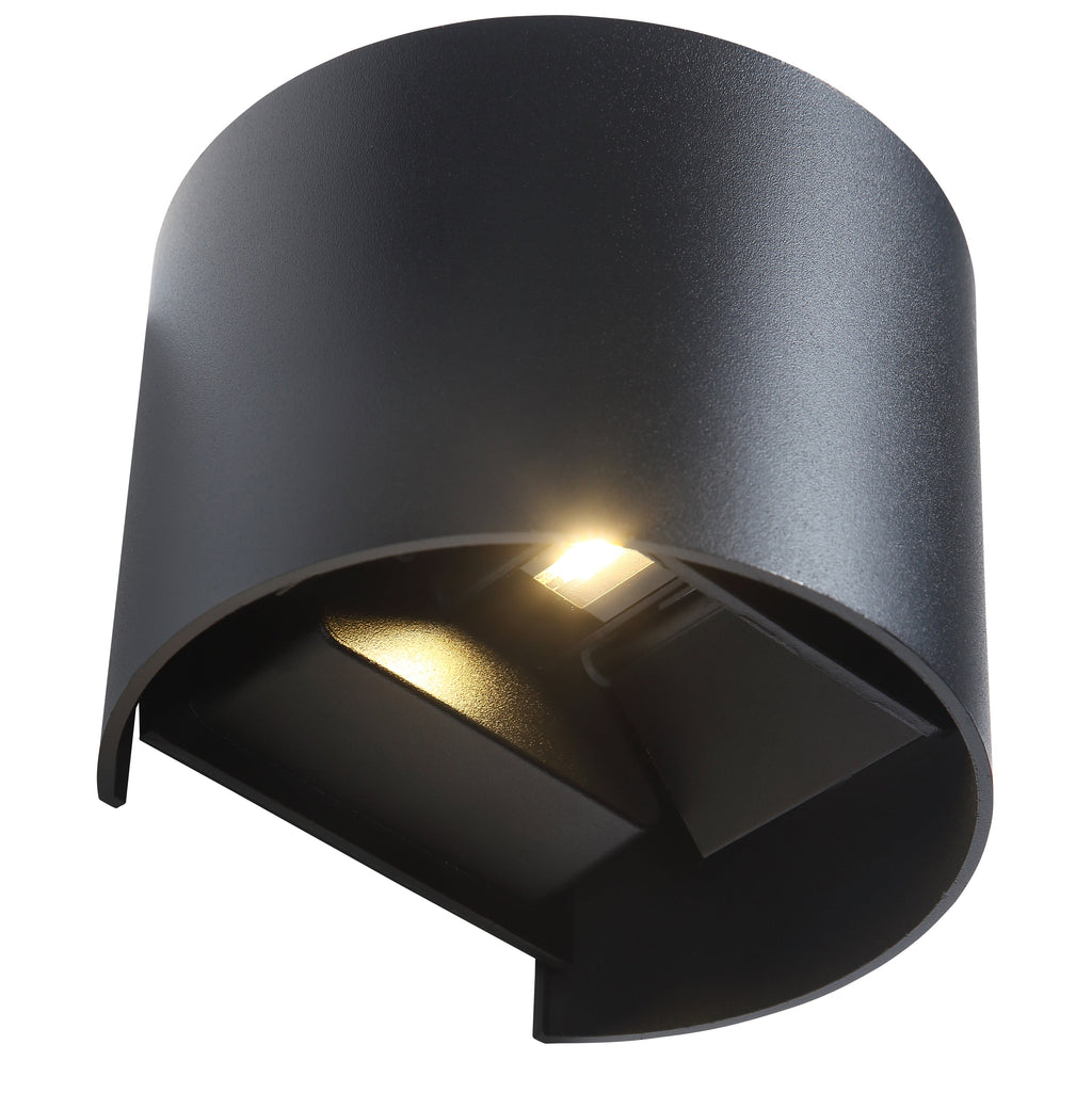 LED Væglampe Round 6W Sort