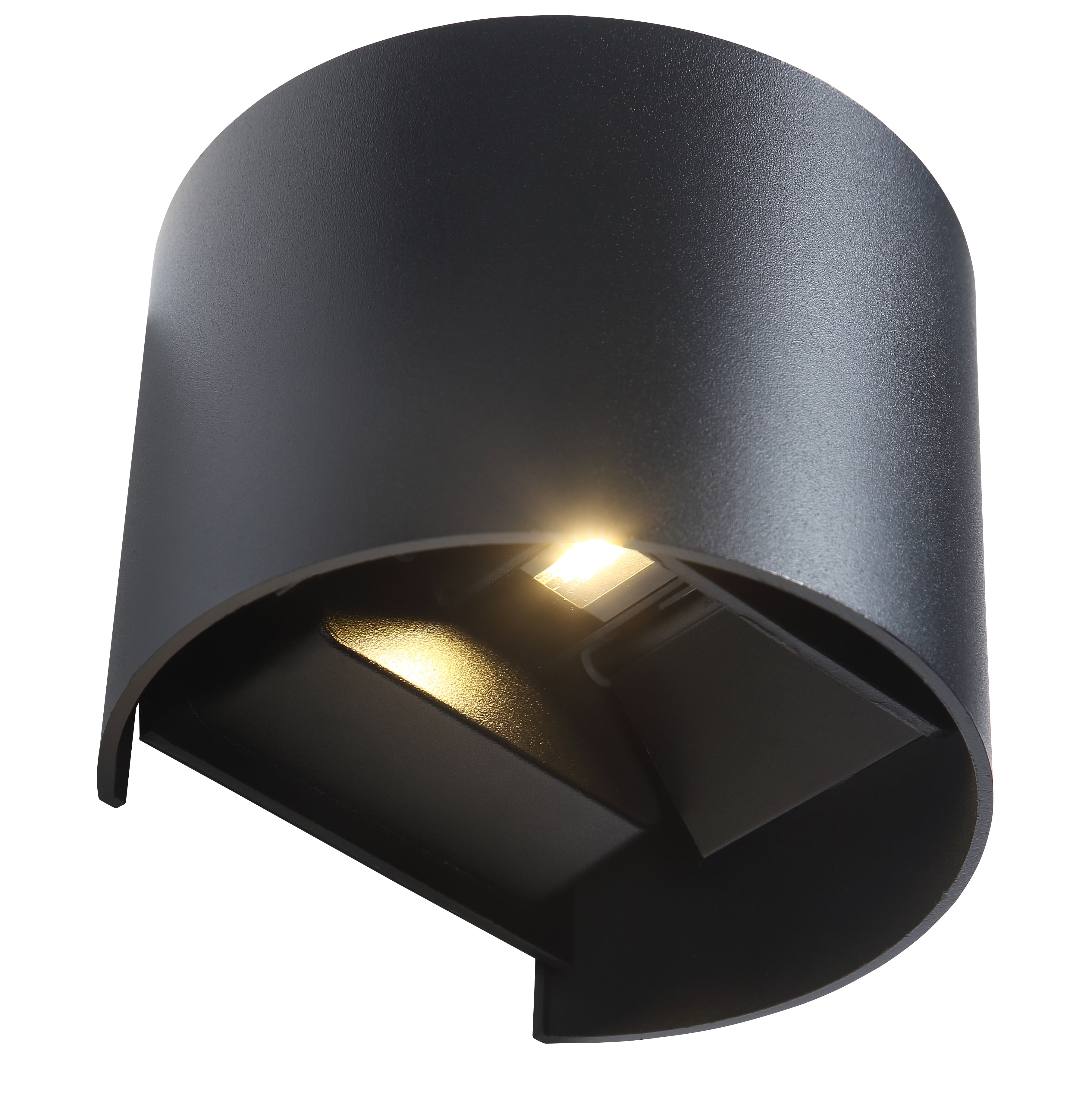 LED Væglampe Round 6W Sort