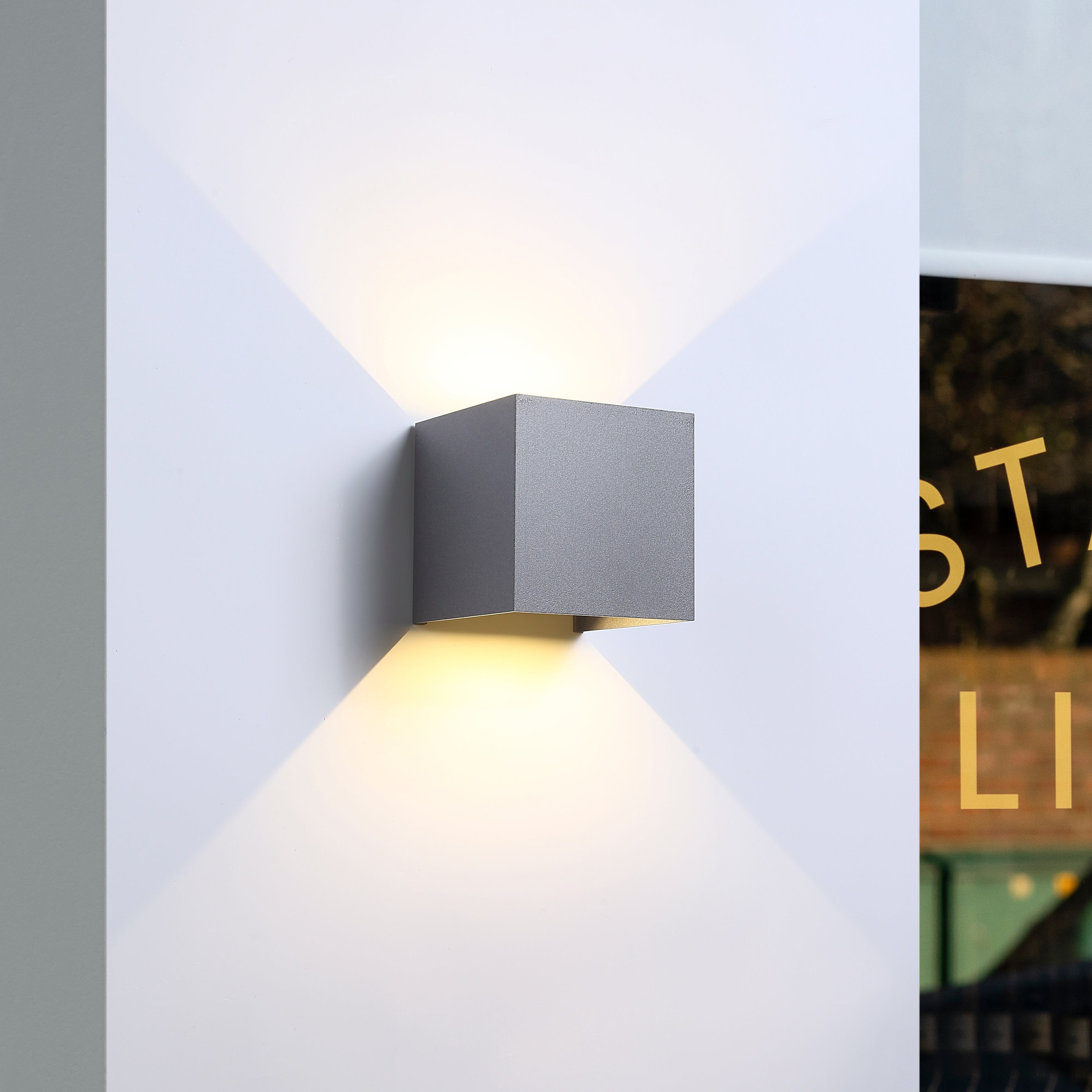 LED Væglampe 6W Udendørs Lysegrå
