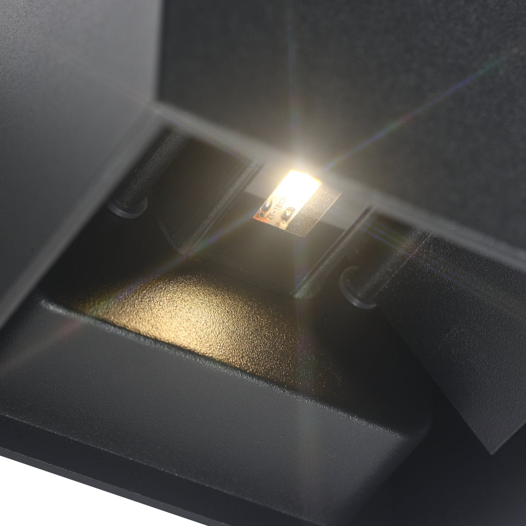 LED Væglampe 12W Udendørs Sort