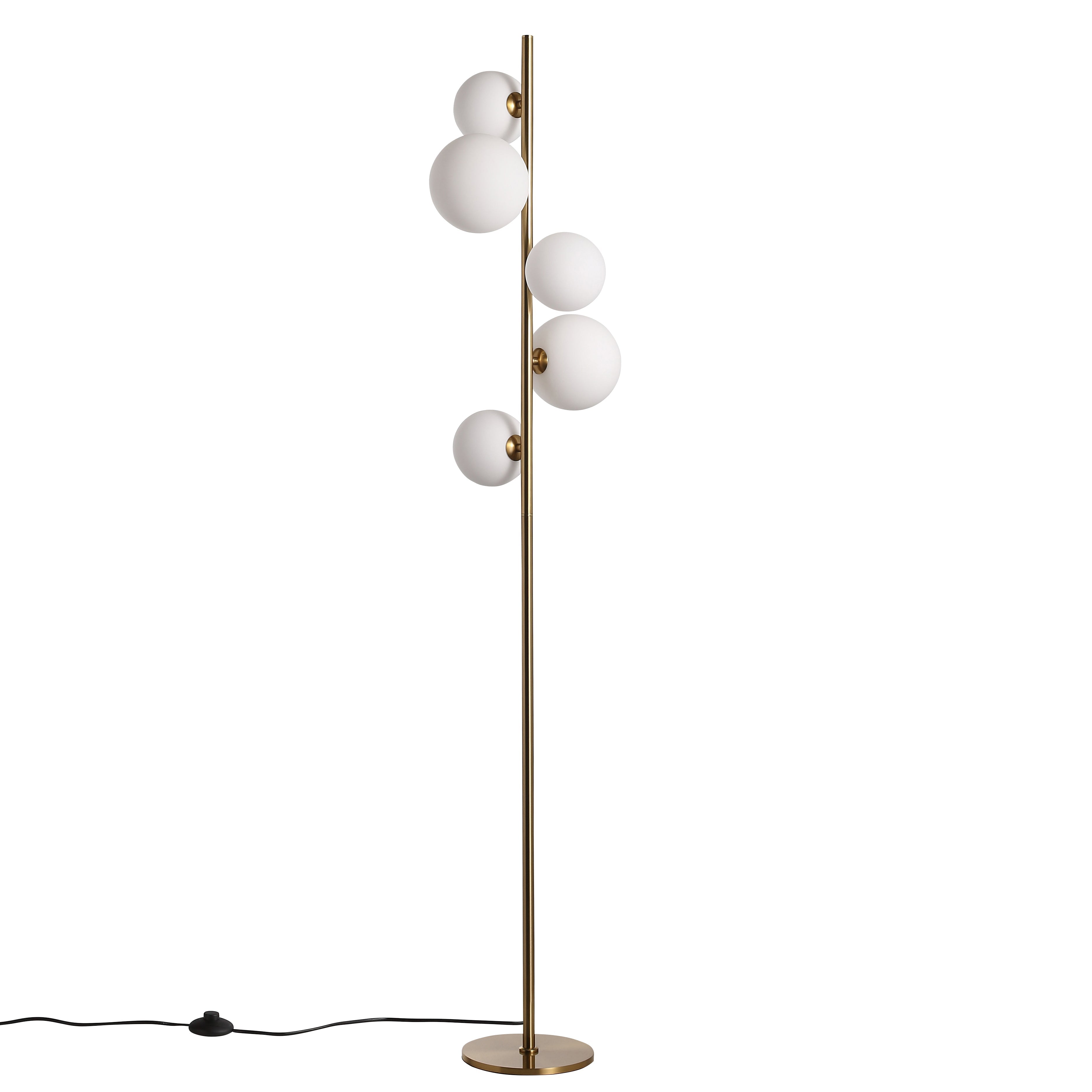 Valencia Gulvlampe Messing/Opal