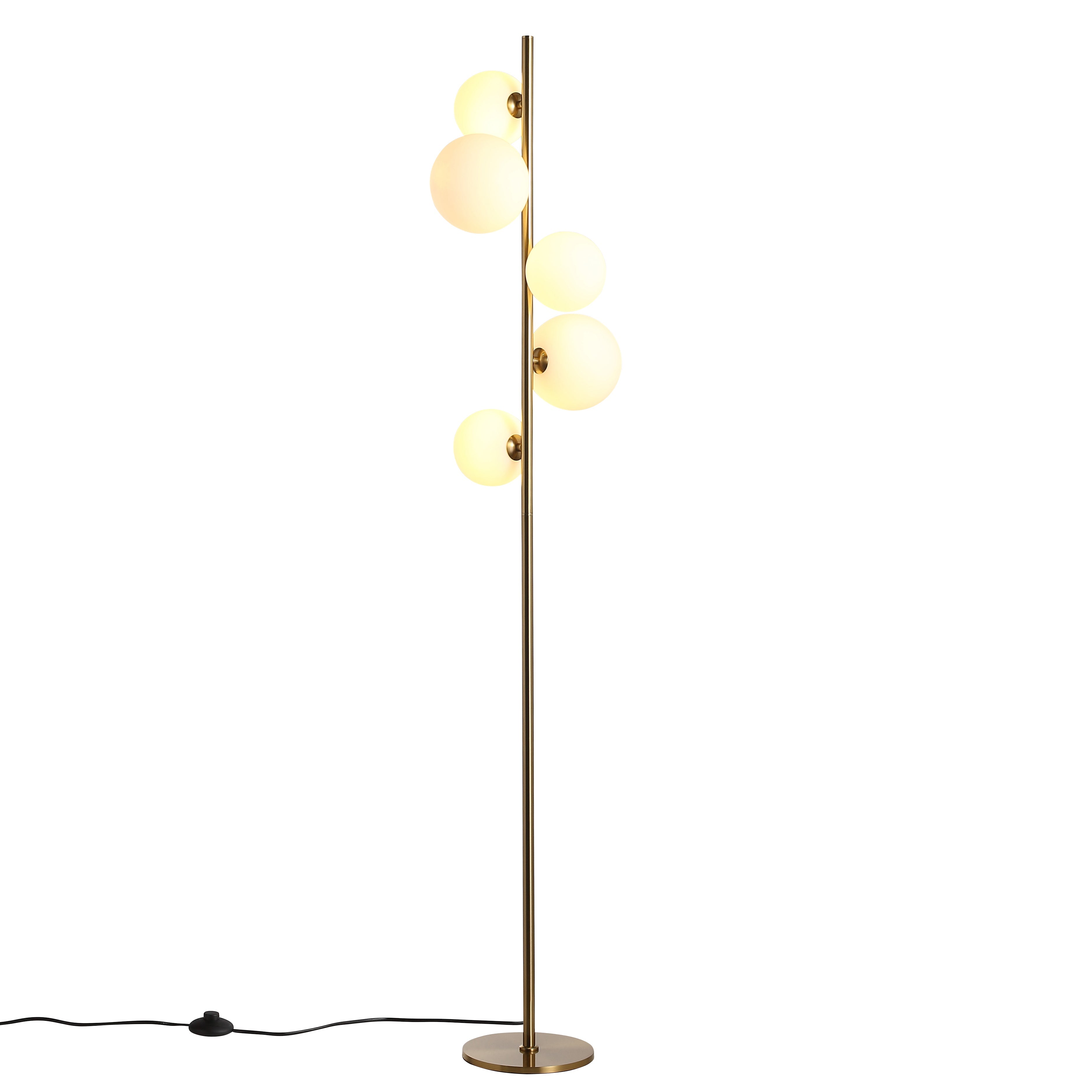 Valencia Gulvlampe Messing/Opal