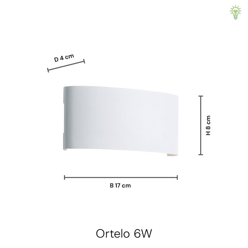 Ortelo 6W 17cm Væglampe Grå