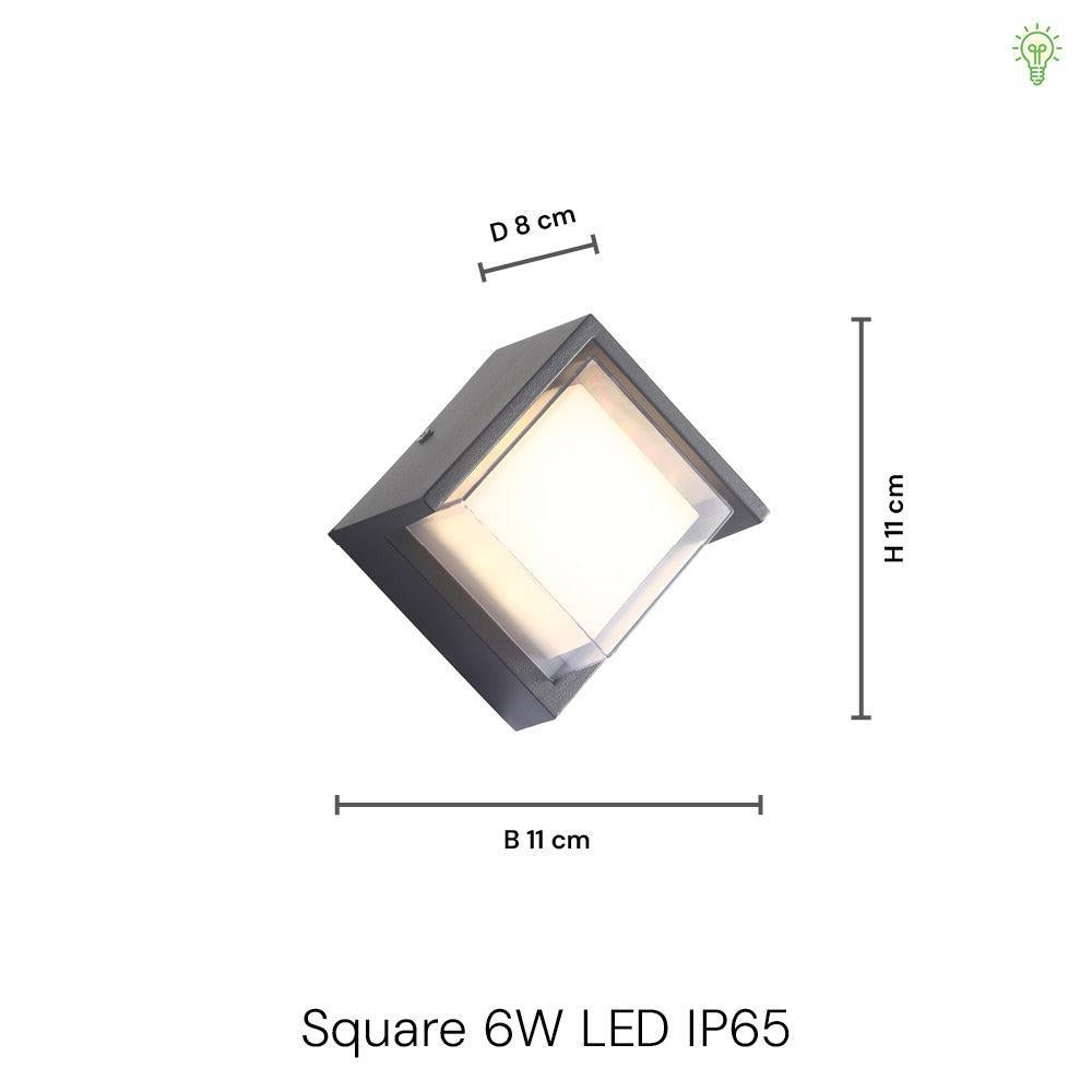 Square 6W LED Væglampe