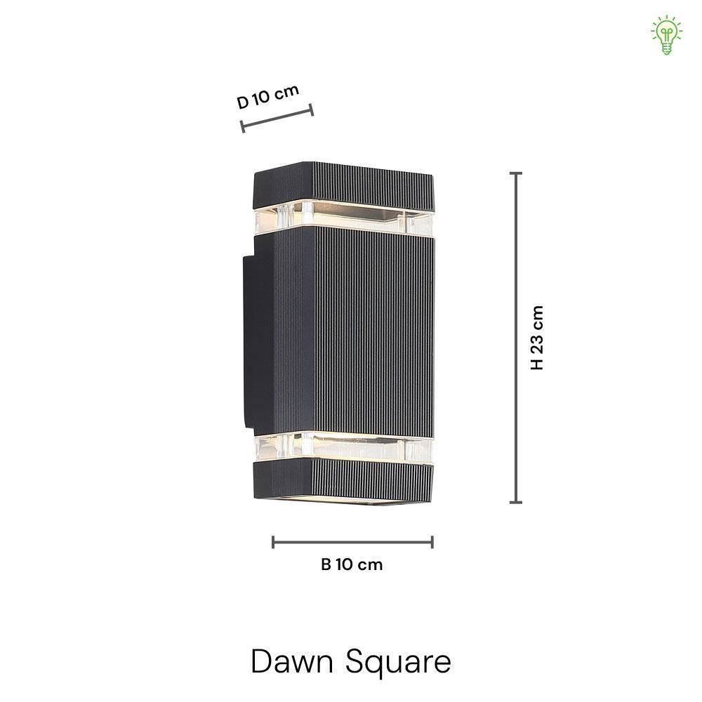 Dawn Square Udendørs Væglampe Sort