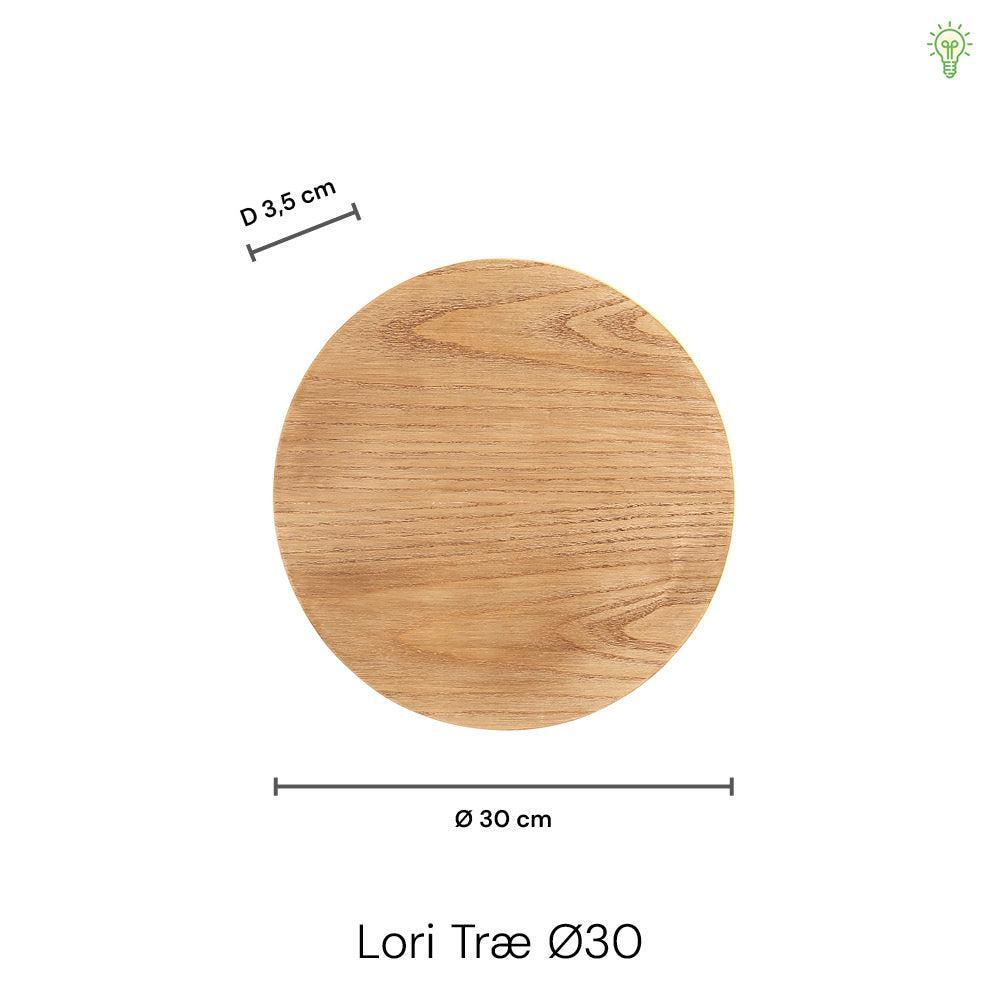 Lori Væglampe Ø30 Træ