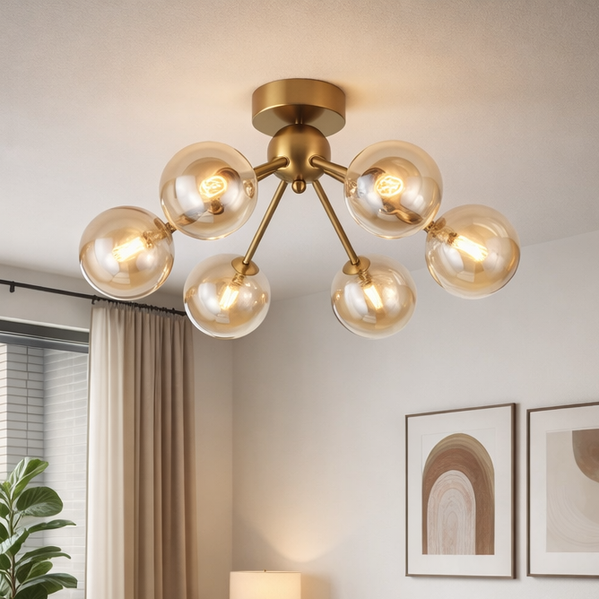 Lugano Loftlampe Ø51 Amber