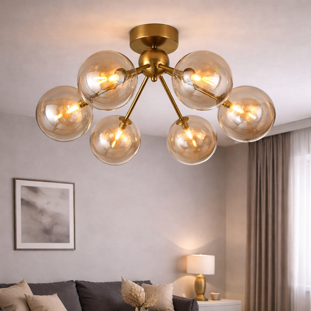 Lugano Loftlampe Ø64 Amber