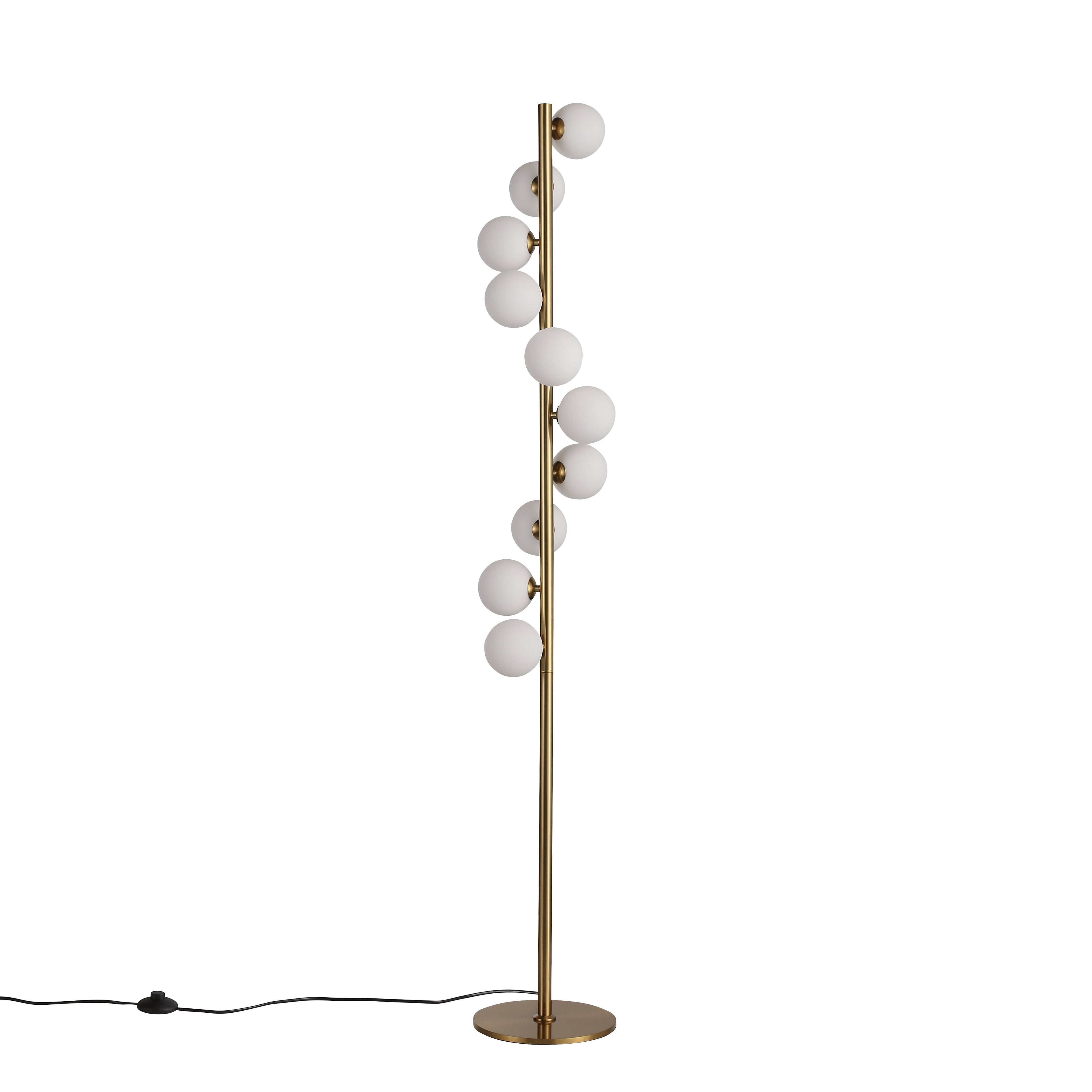 Trento Gulvlampe Messing/Opal