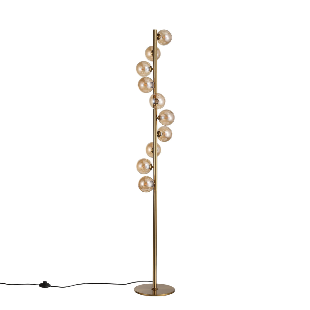 Trento Gulvlampe Messing/Amber