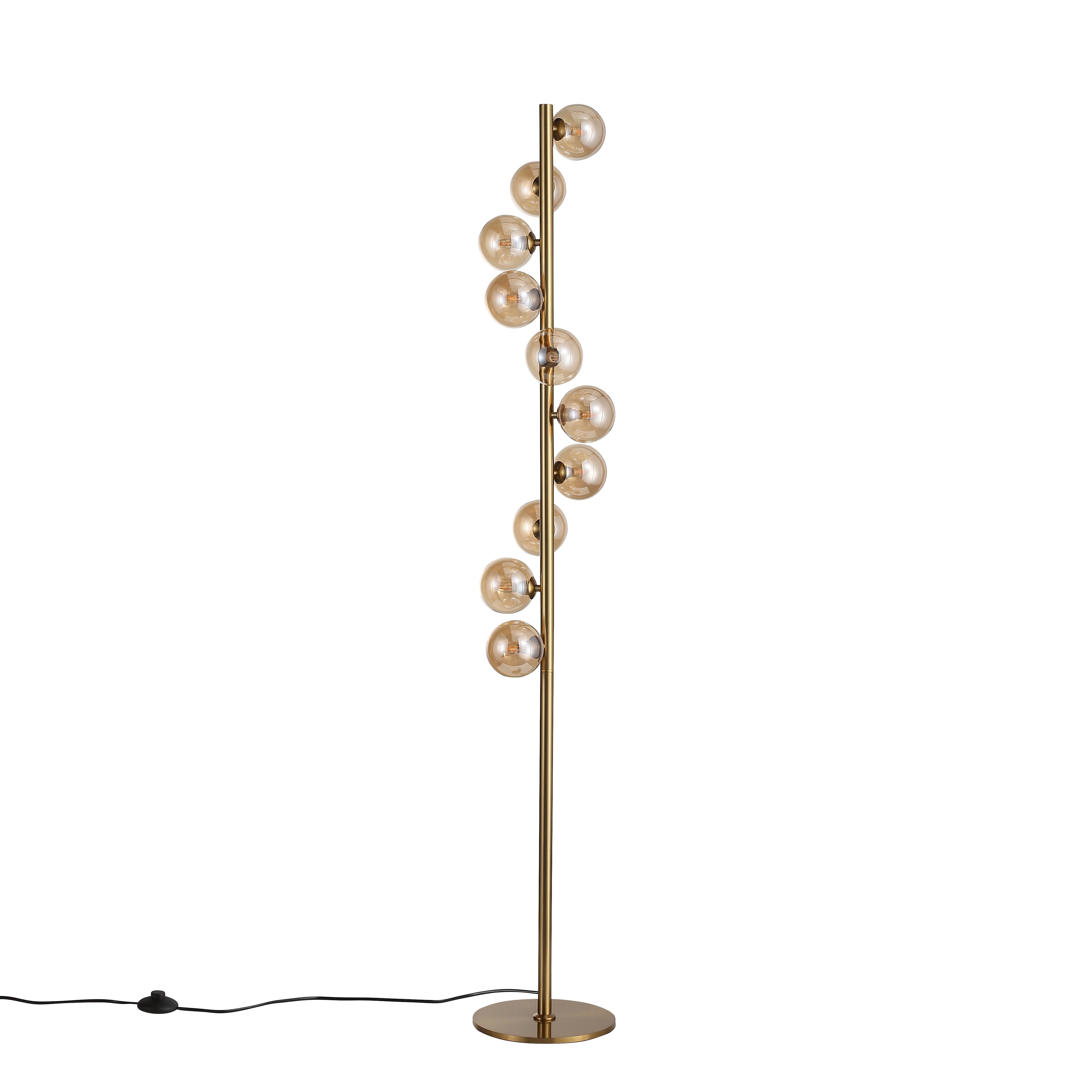 Trento Gulvlampe Messing/Amber