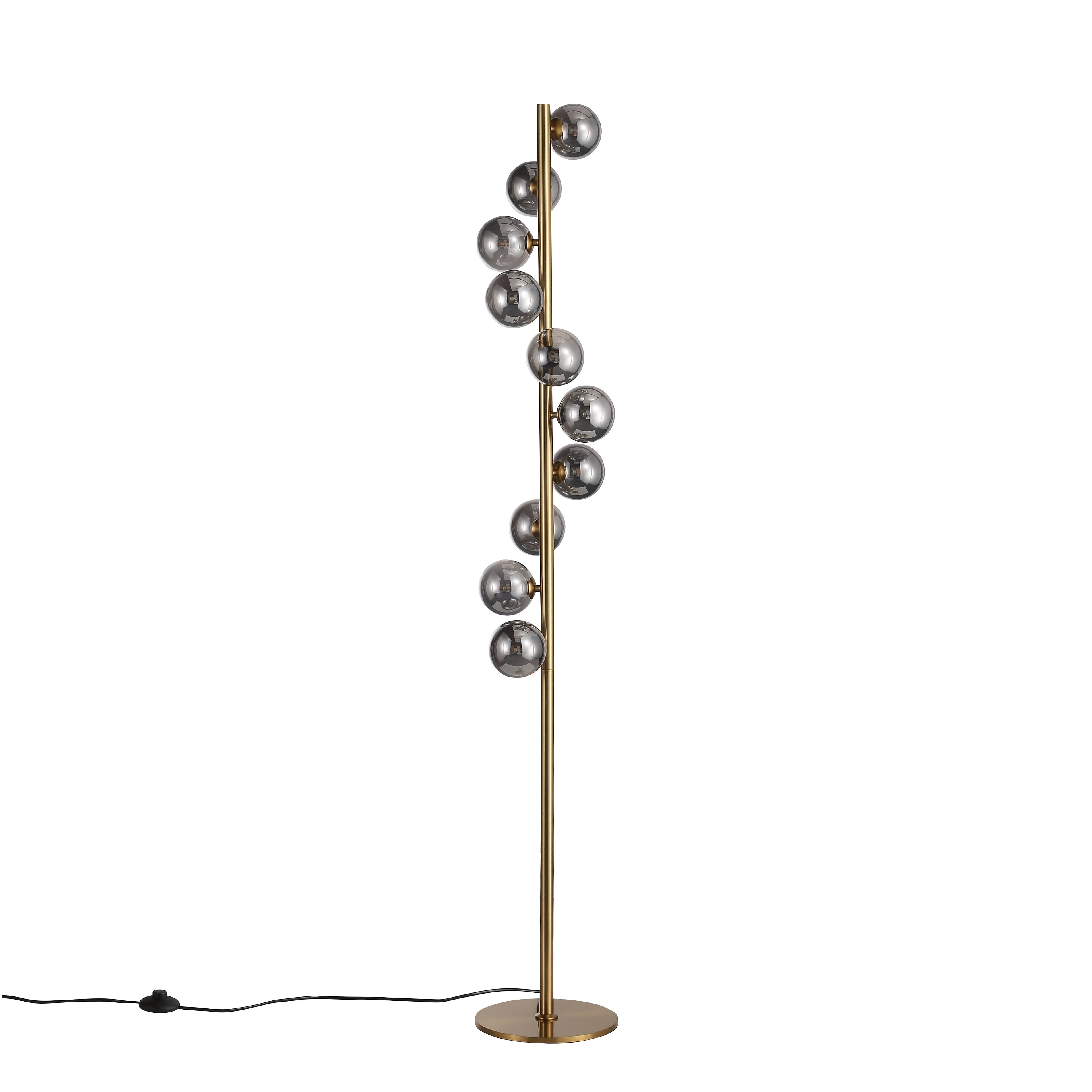 Trento Gulvlampe Messing/Smoke