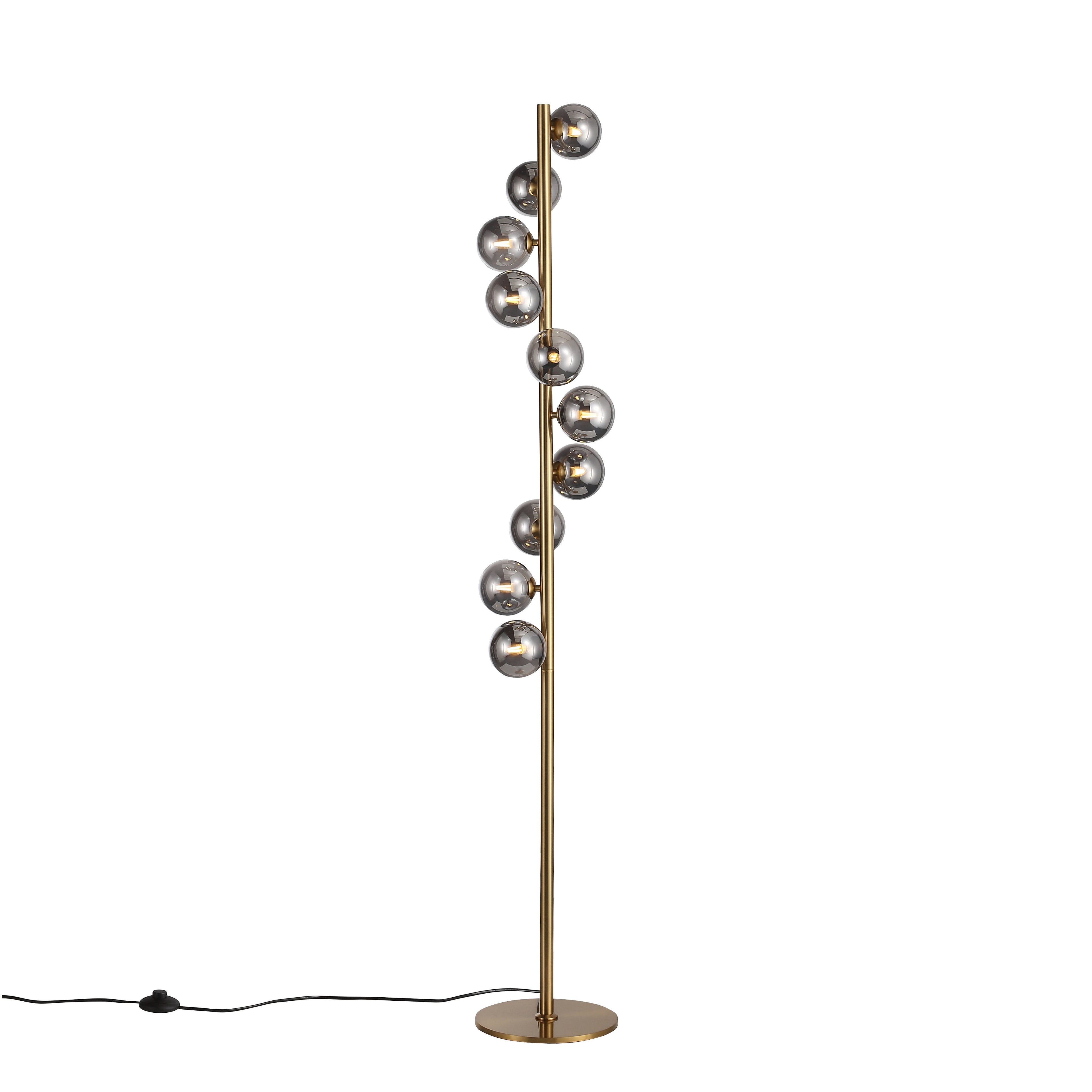 Trento Gulvlampe Messing/Smoke