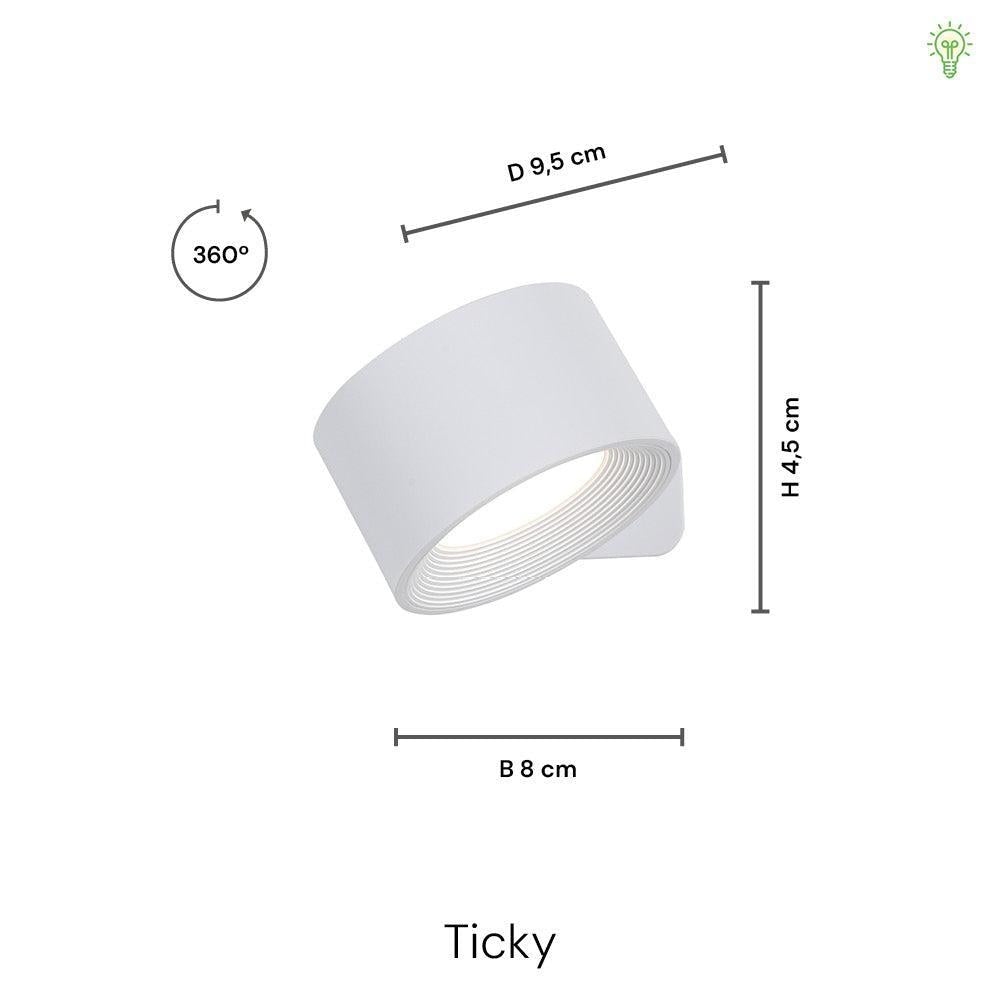 Ticky Magnetisk Væglampe Sort