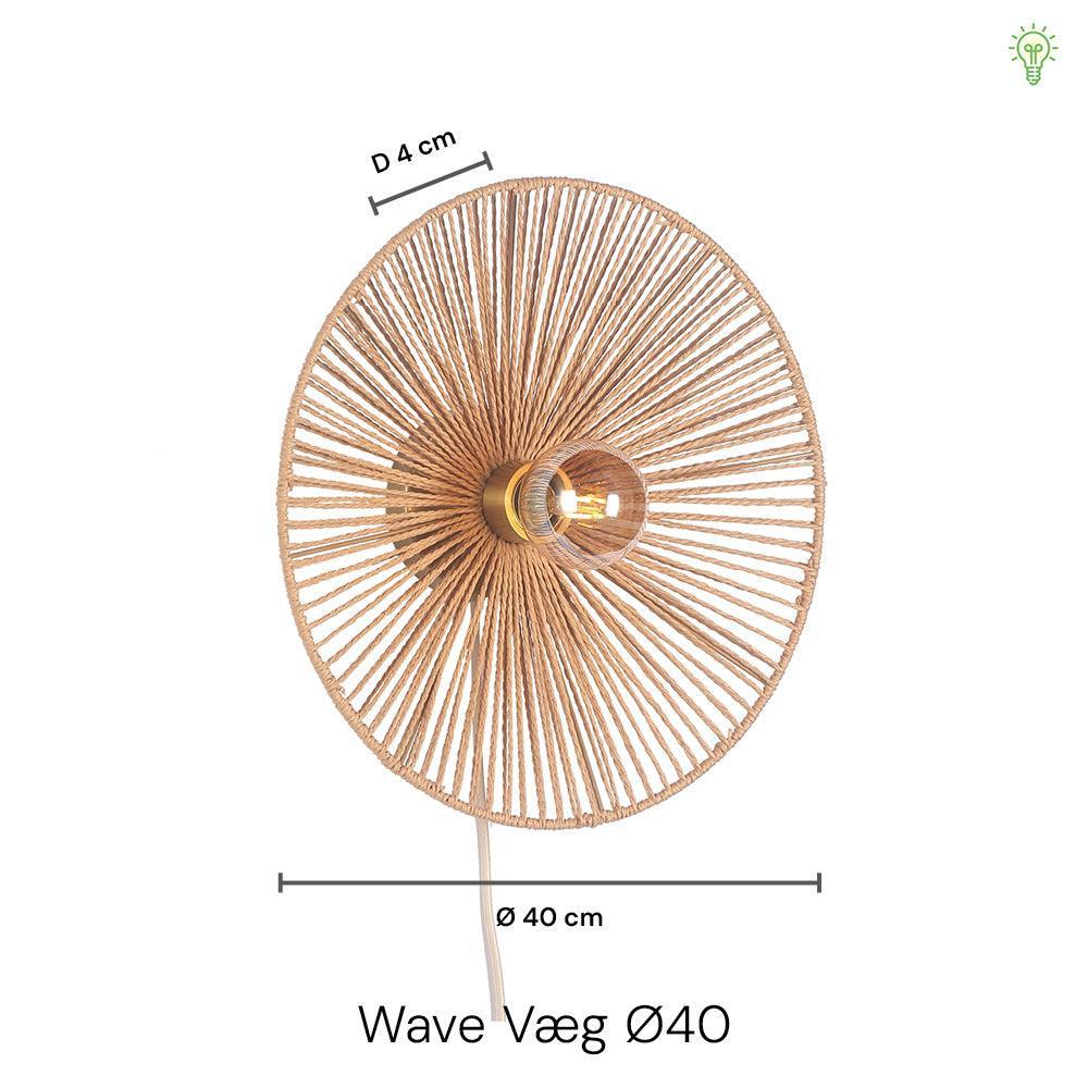 Wave Væglampe Ø40 Sort