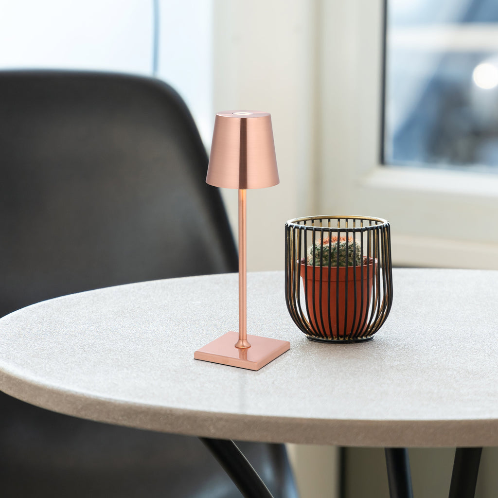 Garda Mini 24cm Trådløs Bordlampe IP54 Kobber